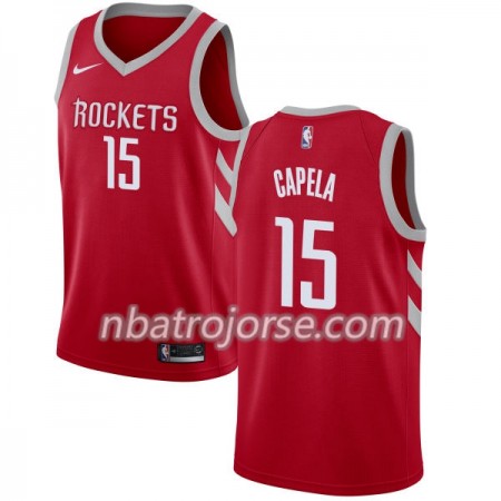 Män Houston Rockets Tröja Clint Capela 15 Nike 2017-18 Röd Swingman